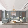 3 Piece Furniture Living Room, Set Including Three Seat Sofa, Loveseat and Single Chair,Button Tufted Modern Couches-Gray