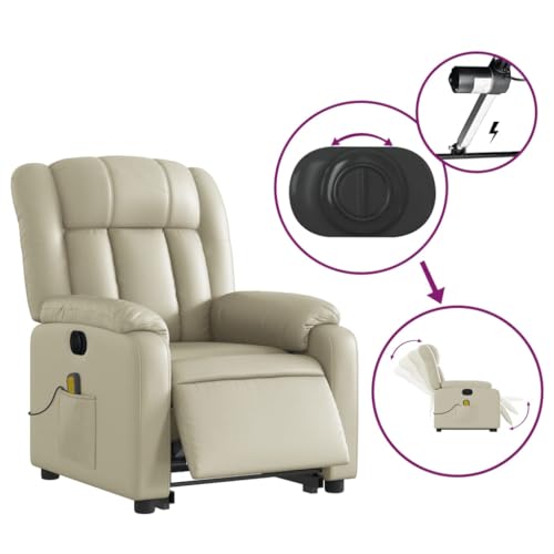 Gray Faux Leather Electric Massage Recliner Chair with Power Lift W32081