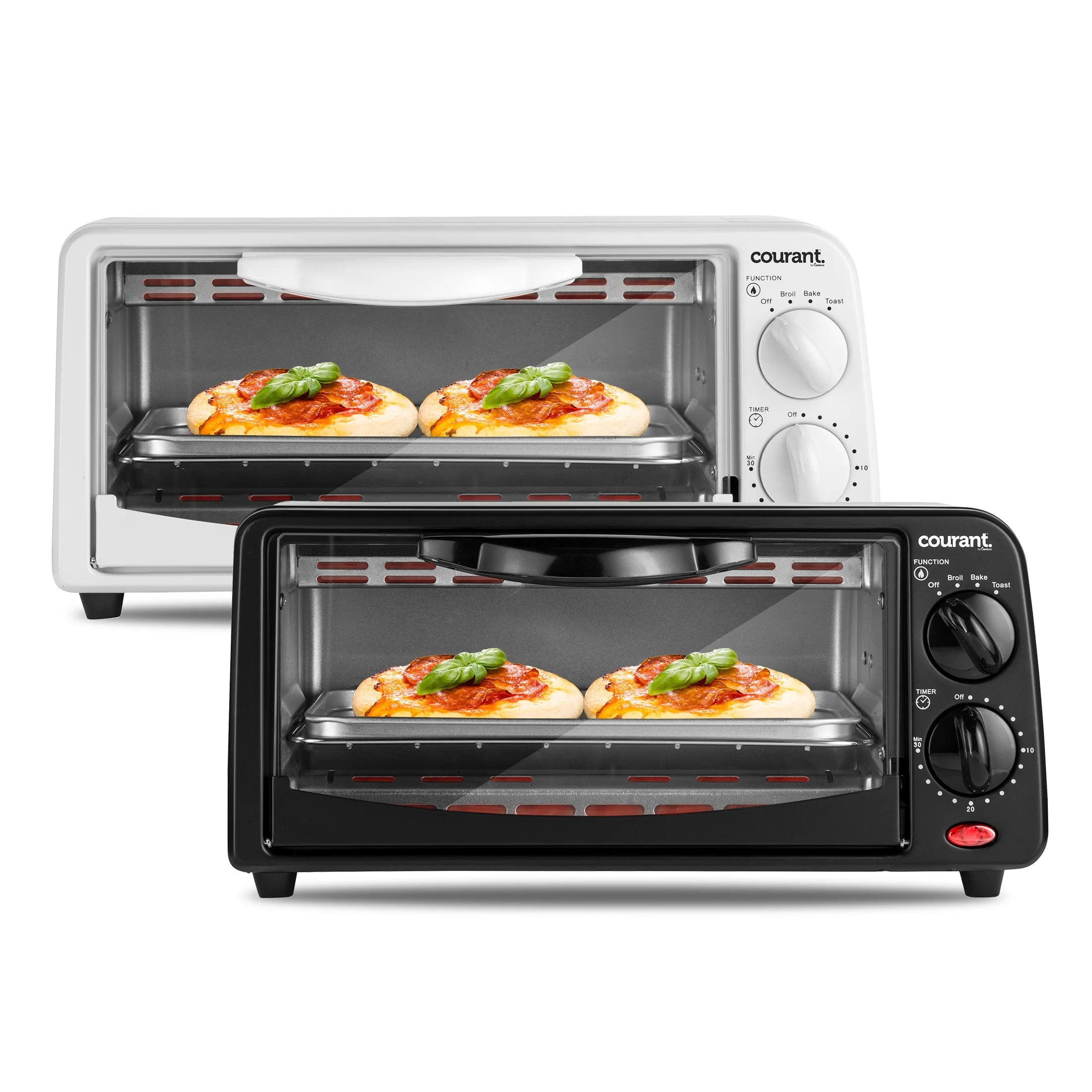 4-Slice Toaster Oven with Toast, Bake, and Broil Settings, White E85050