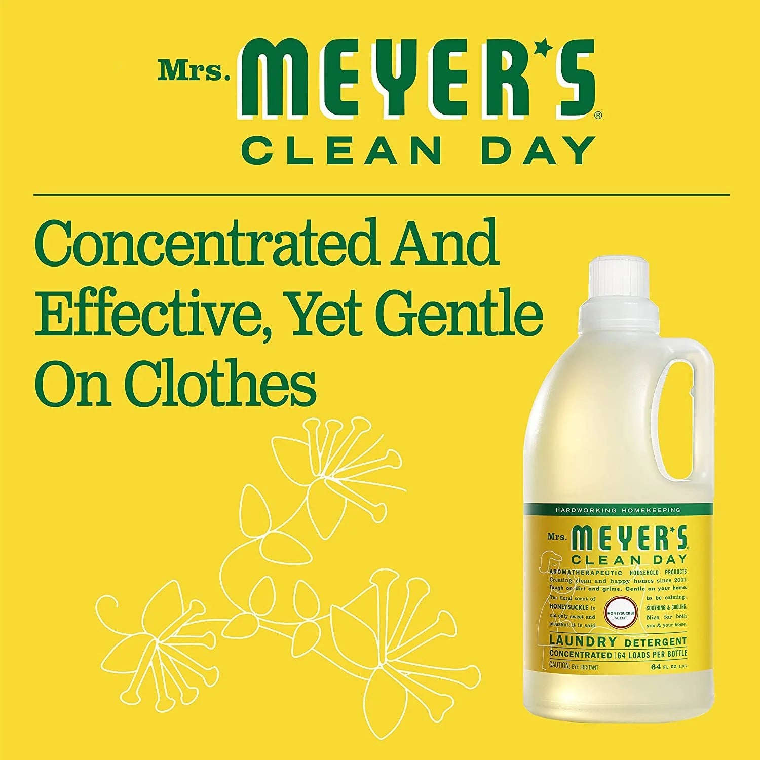 Laundry Detergent, Honeysuckle Scent, 64 oz Concentrate B4665