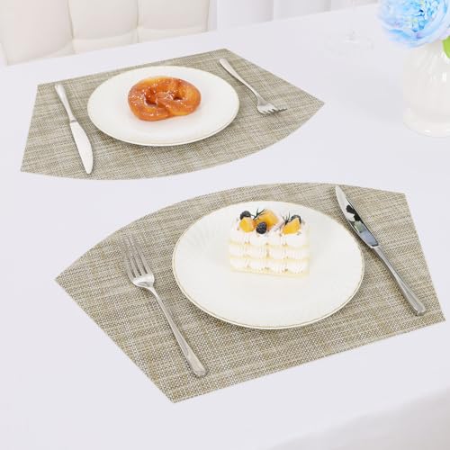 Wedge Placemats Set of 4, Heat Resistant, Wipe Clean M766
