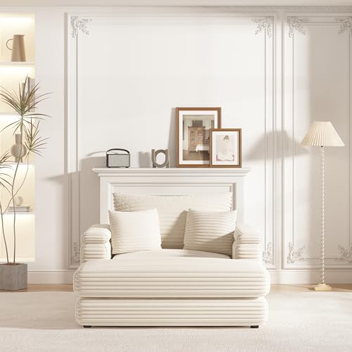 Corduroy 3 Seater Sectional Sofa with Ottoman M24378
