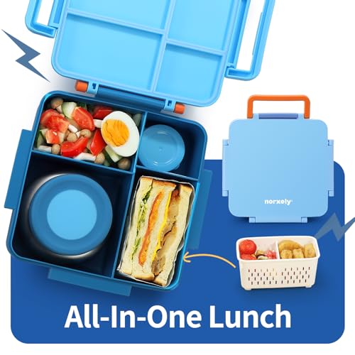 Kids Lunch Box with Thermos, 4 Compartments, Insulated, Drop-Proof, Dishwasher Safe I175