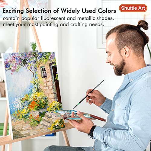 Acrylic Paint Set, 50 Colors, 2oz Bottles for Canvas Wood Ceramic Fabric C2672
