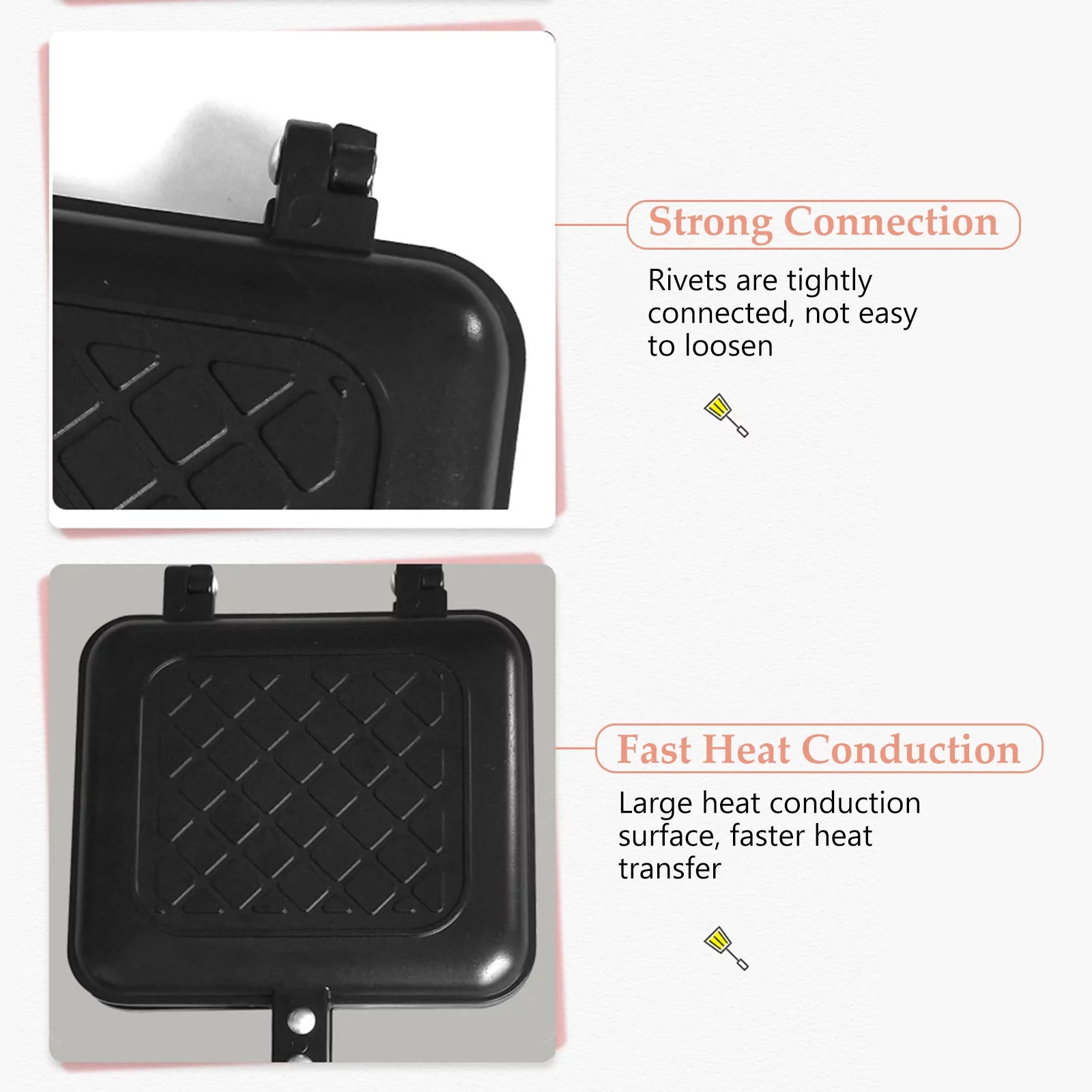 Toasted Sandwich Maker Non-stick Panini Press with Insulated Handle B708