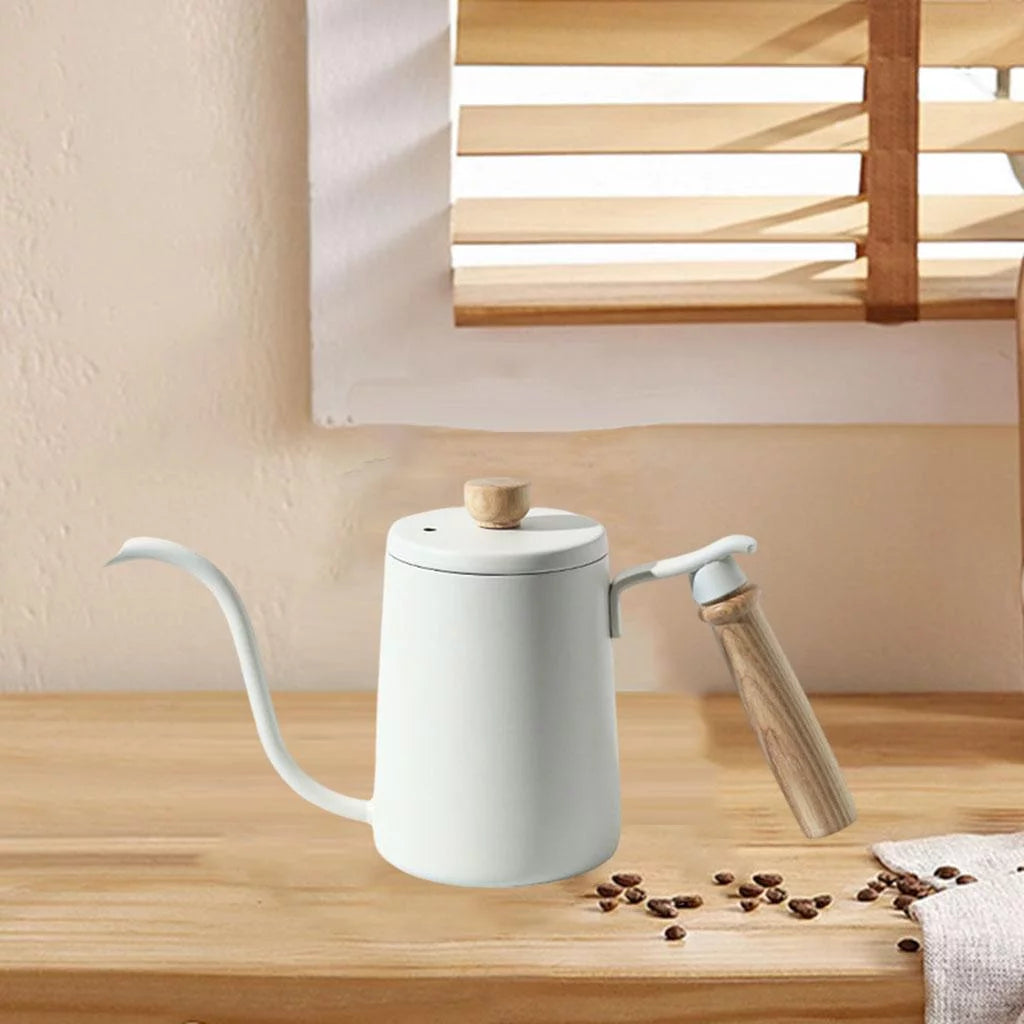 White Stainless Gooseneck Tea Kettle R576795