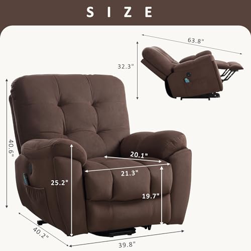 Electric Recliner Chair with Vibration Massage and USB Port M1320
