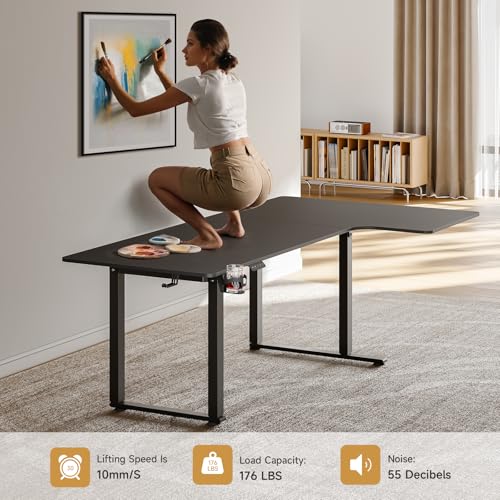 L-Shaped Standing Desk with Dual Motor, Adjustable Height U280272