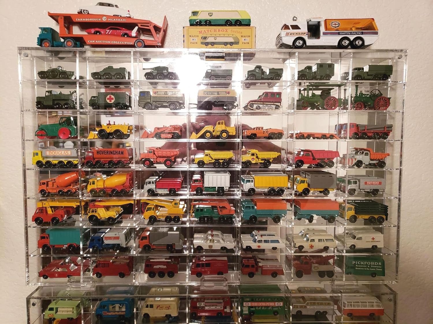 56 Compartment Diecast Toy Car Display Case with Door I11930