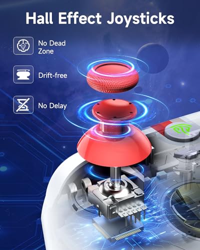 Wireless Bluetooth Controller with Hall Joysticks for PC, Android, Steam and Switch E86358