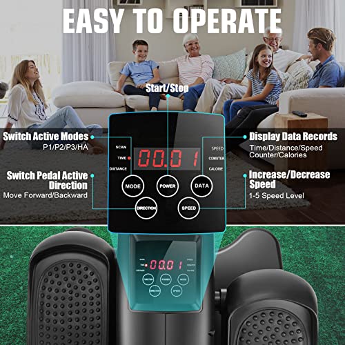 Under Desk Elliptical Machine with Electric Pedal Exerciser and LCD Display C7386