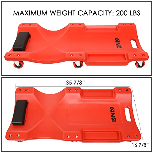 Low Profile Automotive Creeper with Padded Headrest, Red U80837