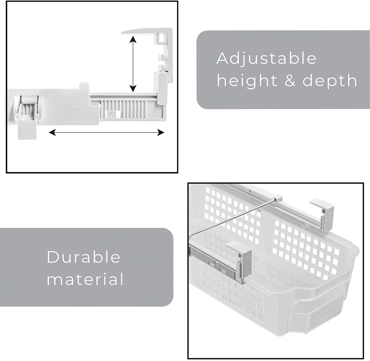 Refrigerator Pull Out Bin Drawer, Medium, Clear N7281