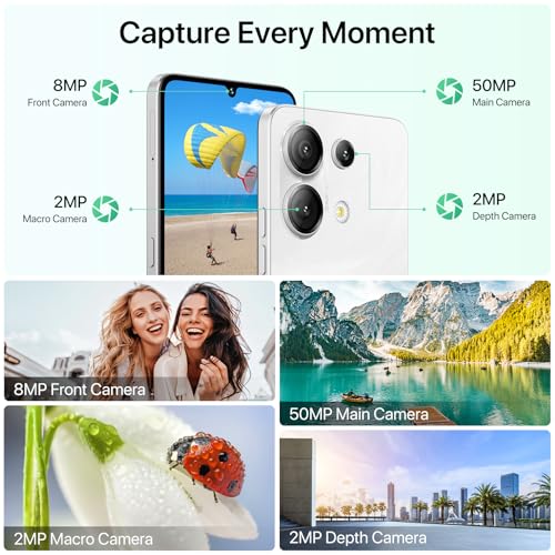 Unlocked 5G Cell Phone, 128GB Expandable, 50MP Camera, 6.75" 90Hz Display, Dual SIM Y561
