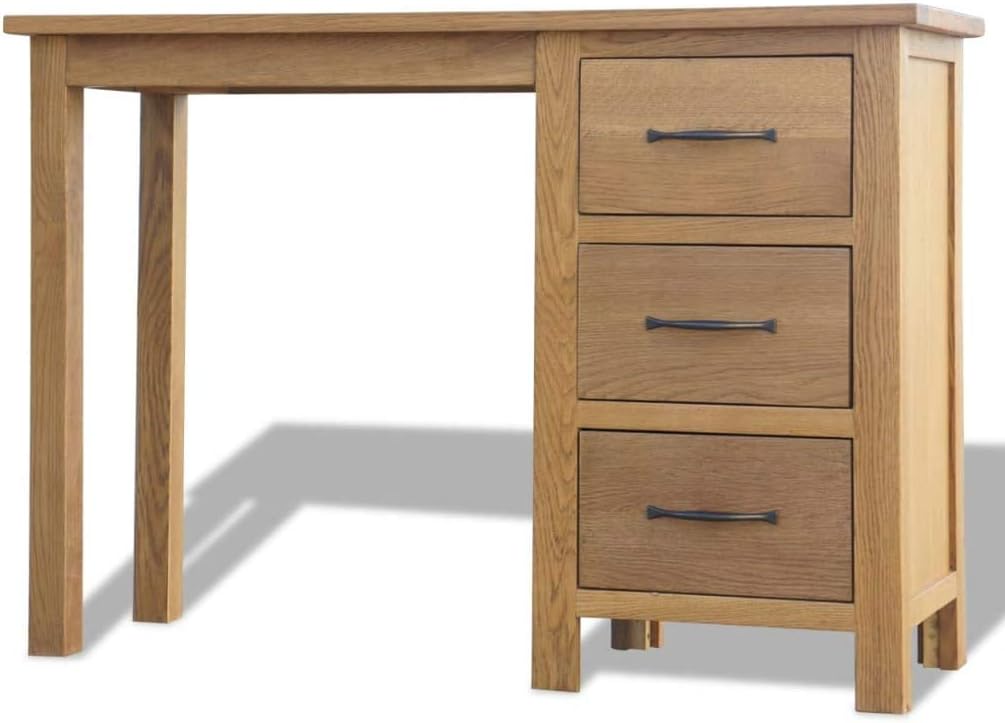 Desk with 3 Drawers, Solid Oak Wood, Home Office C72191