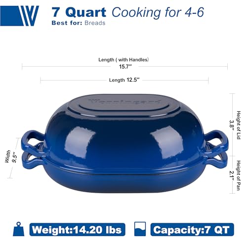 Enameled Cast Iron Dutch Oven with Lid for Bread Baking, 5QT M245