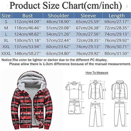 Men's Zip-Up Hoodie Fleece Sherpa Lined Heavyweight Jacket Y191