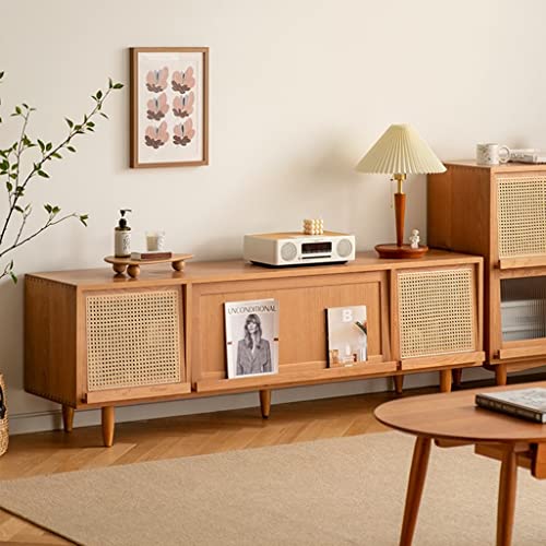 Corner TV Stand for Living Room, Solid Wood, 59 x 15.7 x 22.8 Inches F43385