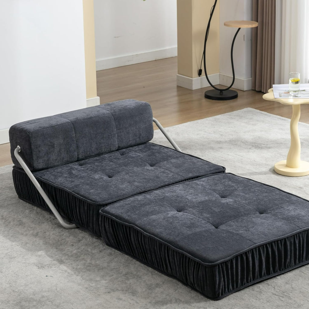 Sofa Bed with Memory Foam and Pillow, Washable Cover, Twin Size, Grey A1697