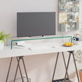 TV Stand/Monitor Riser Glass Clear 39.4"x11.8"x5.1",Clear Glass TV Stand with Tempered Glass Construction for SpaceSaving and Comfortable Viewing Experience 39.4" x 18" x 5.1" Furniture for TV & Media