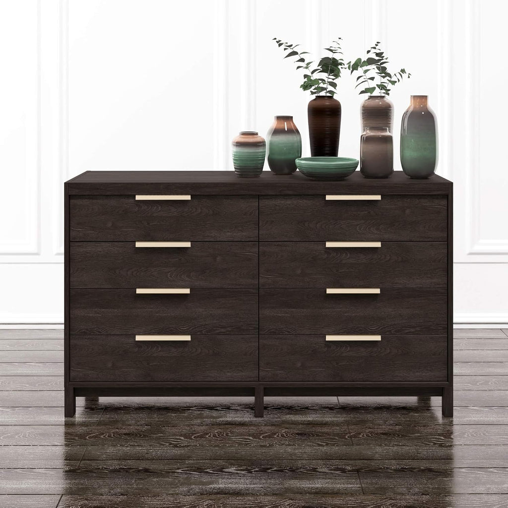 8 Drawer Double Dresser, Dark Chocolate E549961