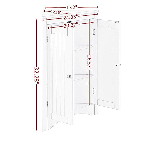 Corner Storage Cabinet with 2 Doors, Freestanding Sideboard M65683