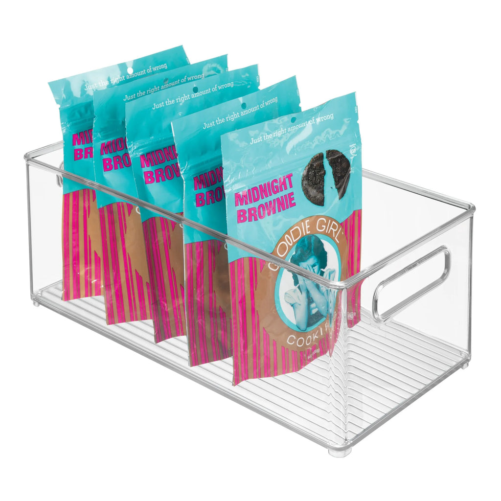 Large Deep Plastic Kitchen Storage Organizer Bin with Handles H57212