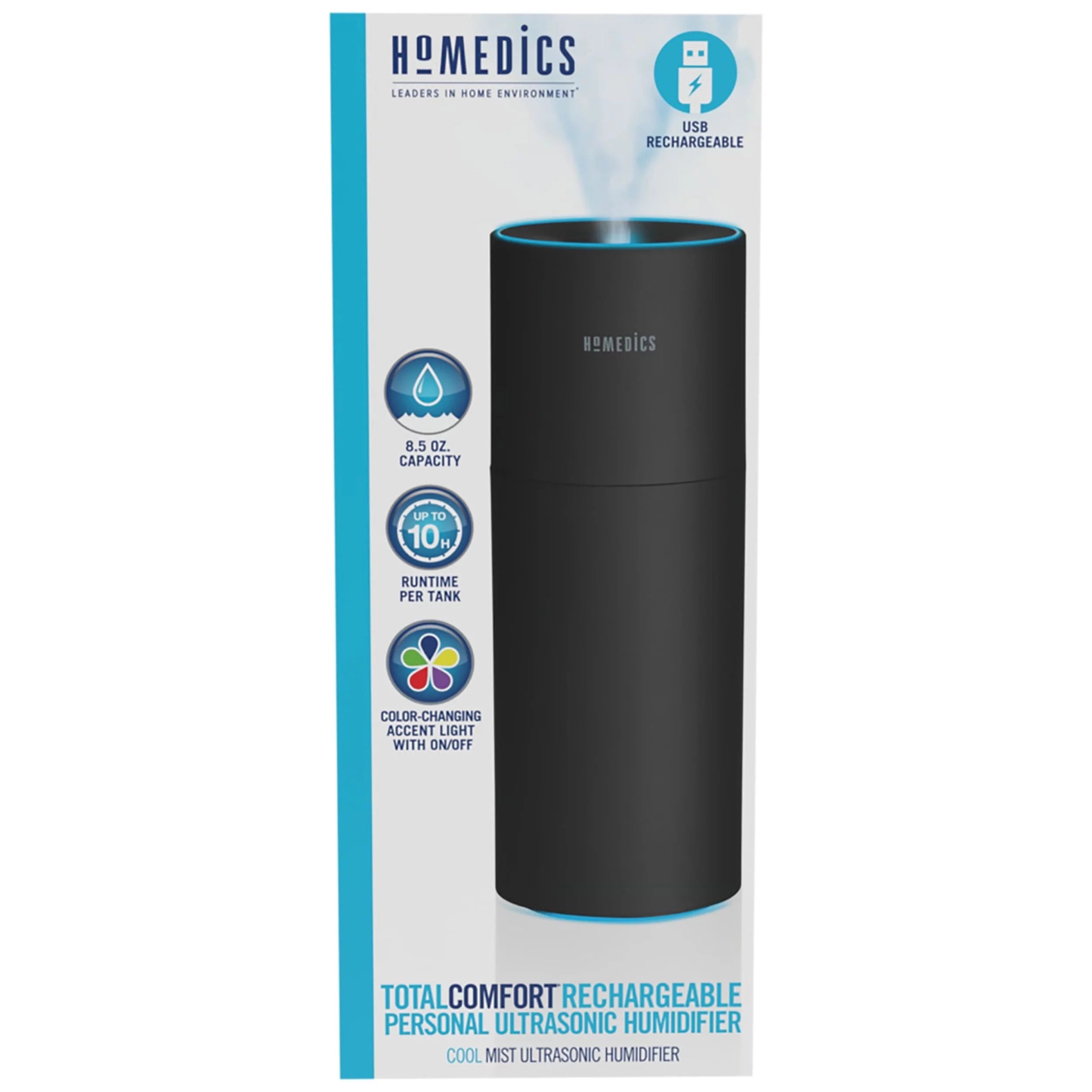 Portable Ultrasonic Humidifier, Cordless, Desktop, Travel, Quiet Cool Mist I794