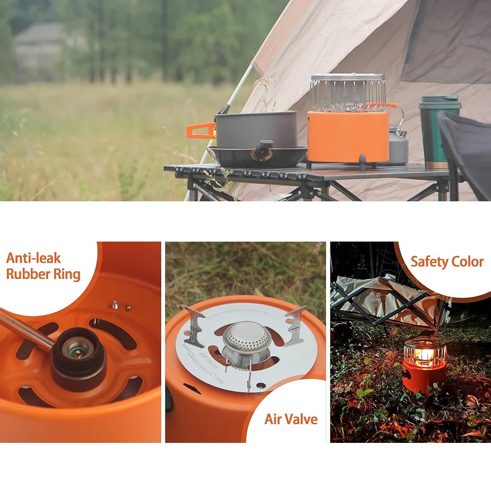 Portable Propane Heater & Stove with Fireproof Gloves, Outdoor Camping Q4243