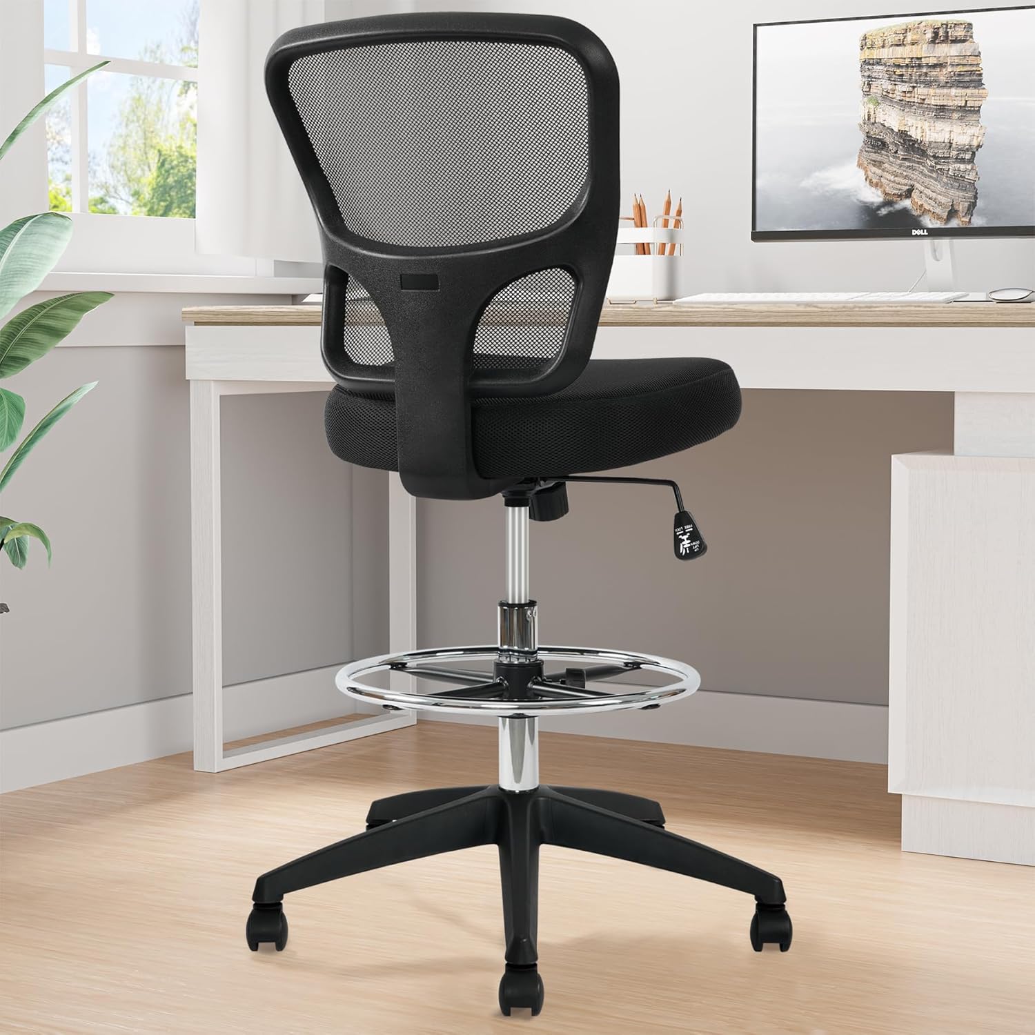 Drafting Chair Adjustable Height Tall Office Chair with Footrest H3222