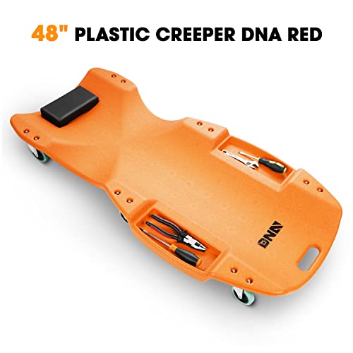 Low Profile Automotive Creeper with Padded Headrest, Red U80837