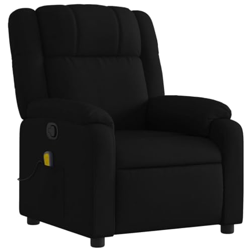 Massage Recliner Chair with 6-Point Vibration, Black Fabric B68963