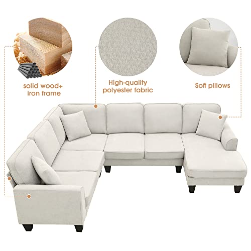 Modular U-Shape Sectional Sofa with 3 Pillows N768786