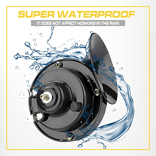 2 Pack 300DB Super Loud Train Horn, 12V Waterproof Air Electric Snail Double Horn Replacement Kit for Car, Motorcycle, Truck A422115