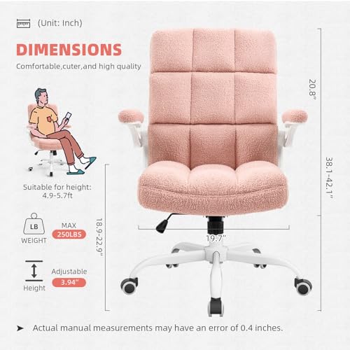 High Back Office Chair with Flip-up Armrest, Gray R205791