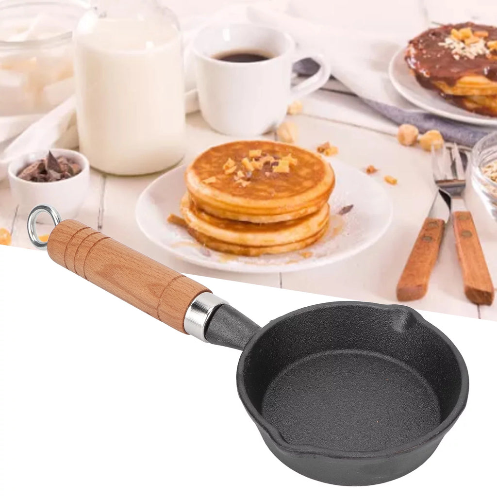Cast Iron Pan with Wood Handle for Eggs and Pancakes W95623