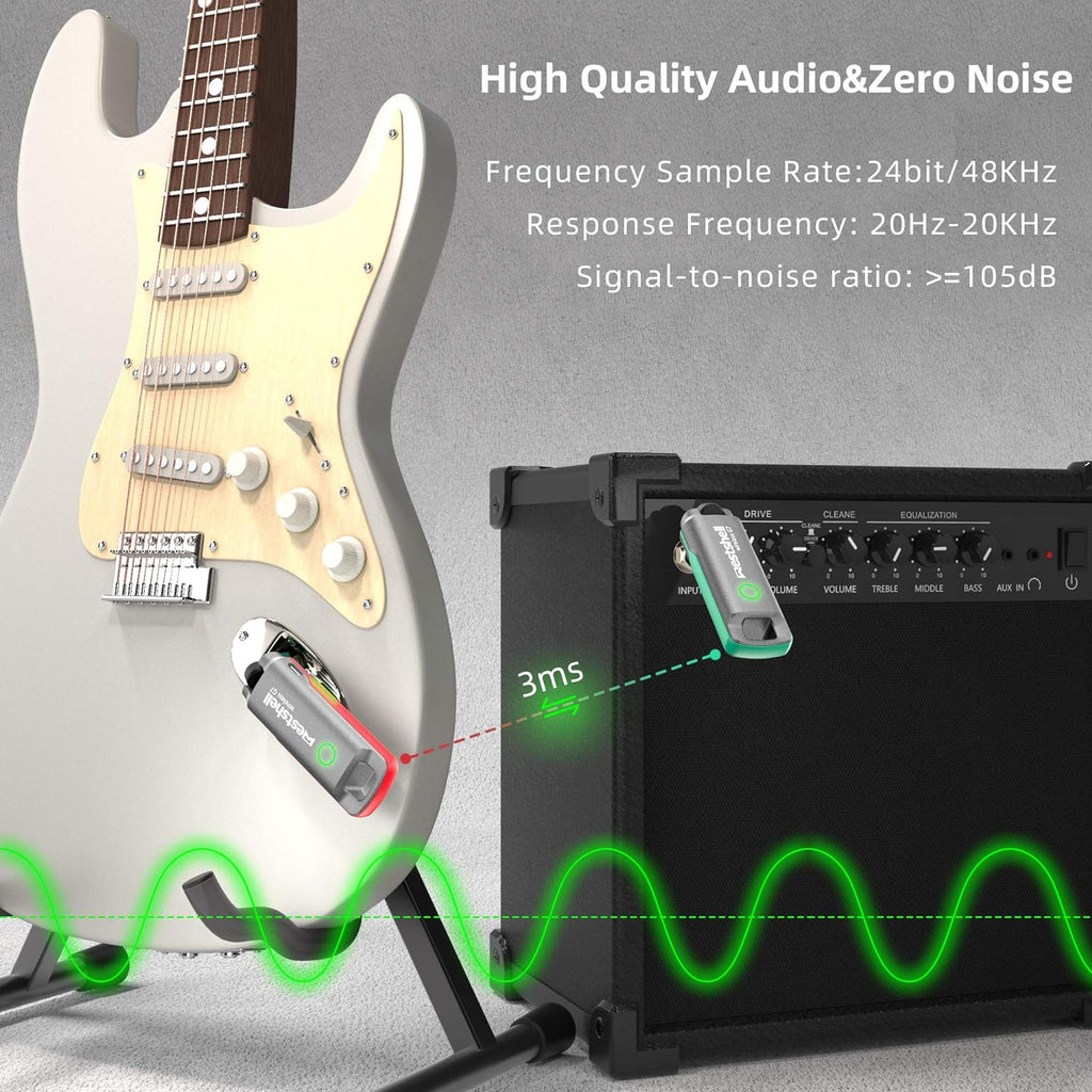 Wireless Guitar System Transmitter Receiver for Electric Acoustic Bass Guitar Z4470