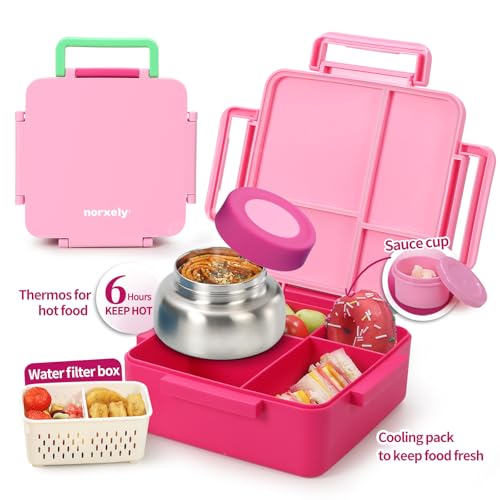 Kids Lunch Box with Thermos, 4 Compartments, Insulated, Drop-Proof, Dishwasher Safe I175