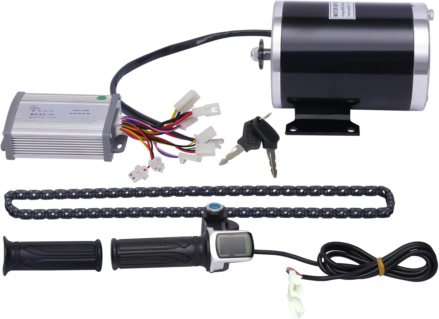 48V 1000W Brush Electric Bicycle Conversion Kit, E-Bike Cycling Motor with Controller 3 Speed Gears for ATV Small Karts Beach Bikes Small Electric Motorcycles Bicycle