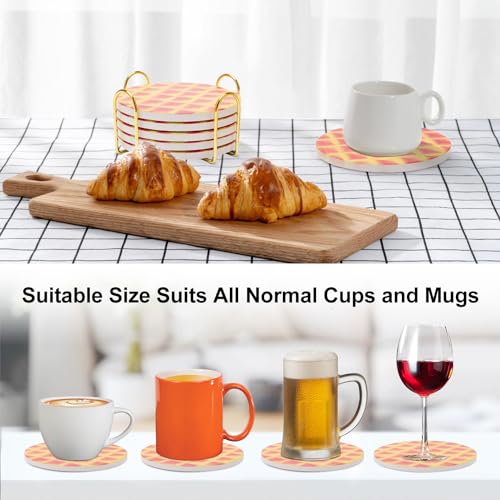 Ceramic Absorbent Coaster Set with Holder T269