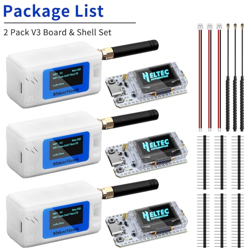 ESP32 LoRa V3 Development Board with 915MHz Antenna and 1100mAh Battery Case Set A534611