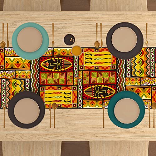 African Totems Table Runner 72 Inches for Dining Room Decor R3577