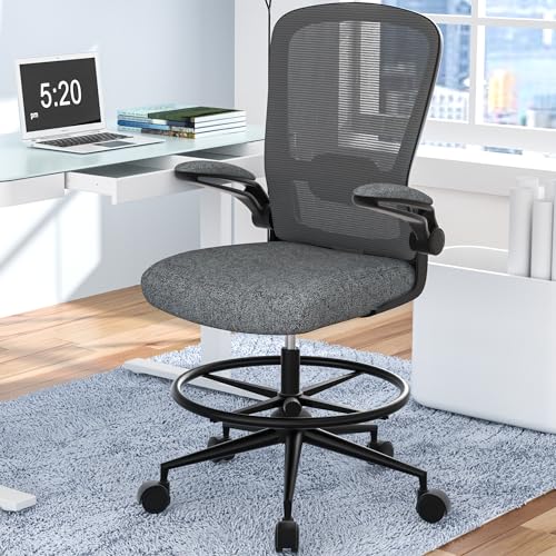 Drafting Chair with Flip-up Armrests and Lumbar Support H733