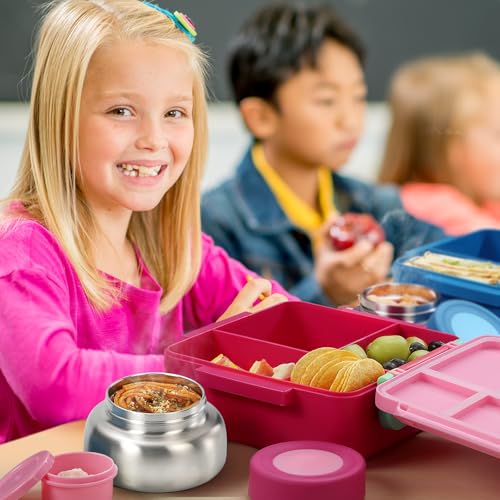 Kids Lunch Box with Thermos, 4 Compartments, Insulated, Drop-Proof, Dishwasher Safe I175