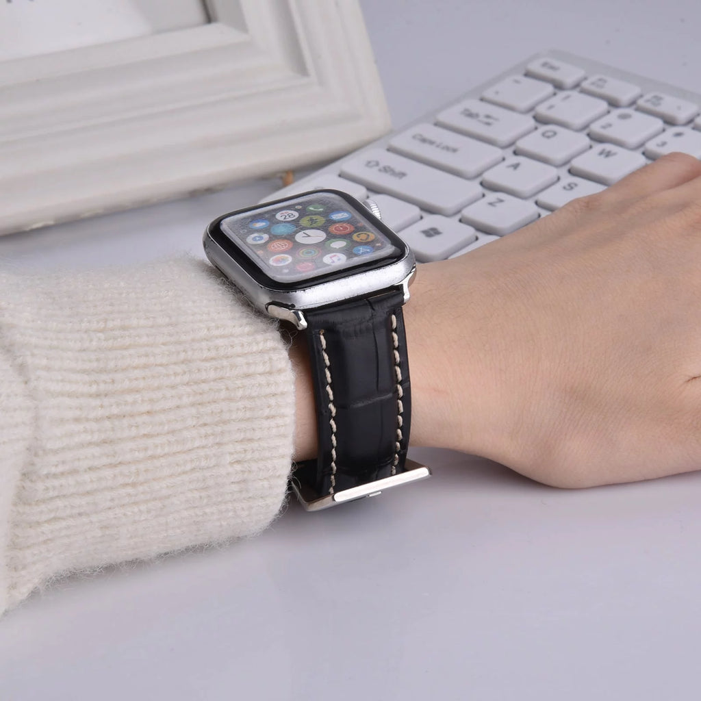 Genuine Leather Watch Band for 49mm 44mm 45mm 42mm J236