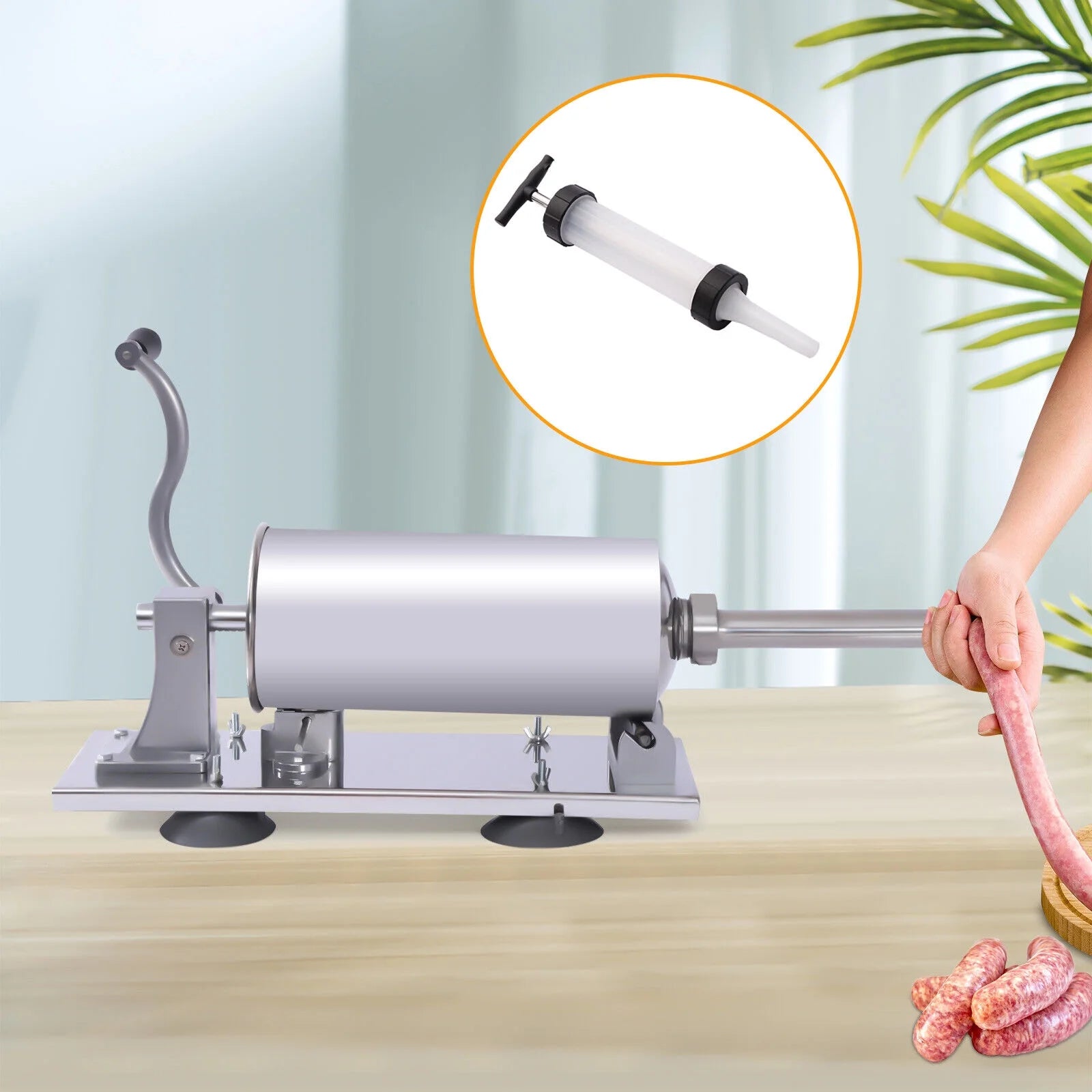 Manual Horizontal Sausage Maker Stainless Steel Meat Filling Machine F852619