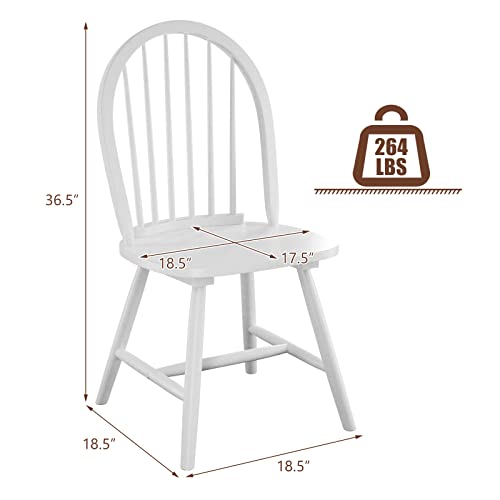 Dining Chairs Set of 2, Wood Spindle Back, Black T836791
