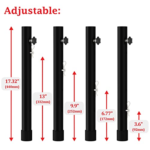 Folding Table Leg Extenders, 4-Level Adjustable Risers, 16 in (44 cm), 4-Pack V59741