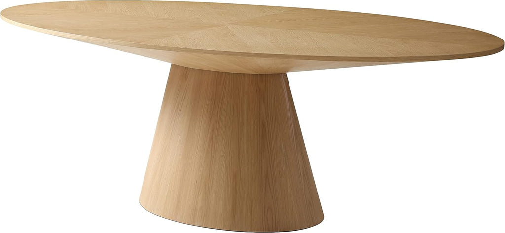 Mid-Century Oval White Oak Wood Dining Table T20063