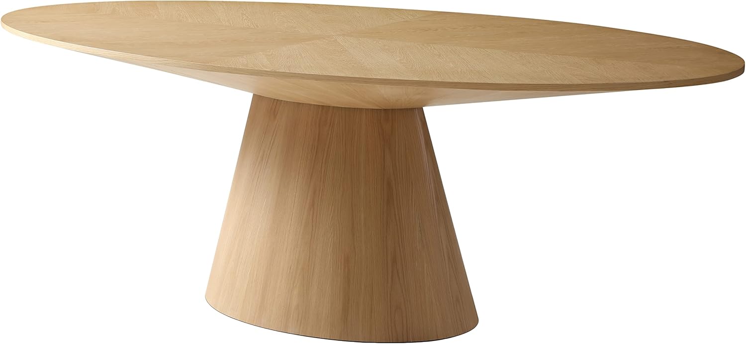 Mid-Century Oval White Oak Wood Dining Table T20063